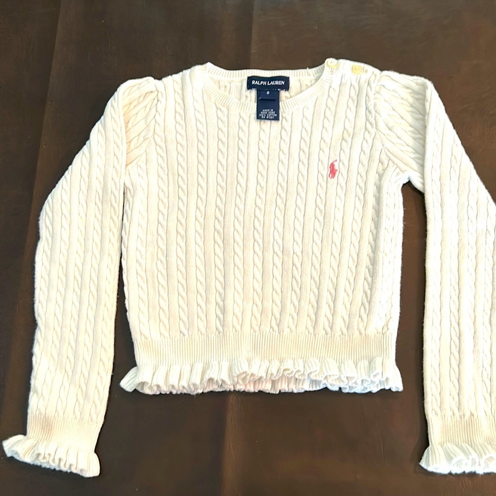 Ralph Lauren cable knit off white sweater